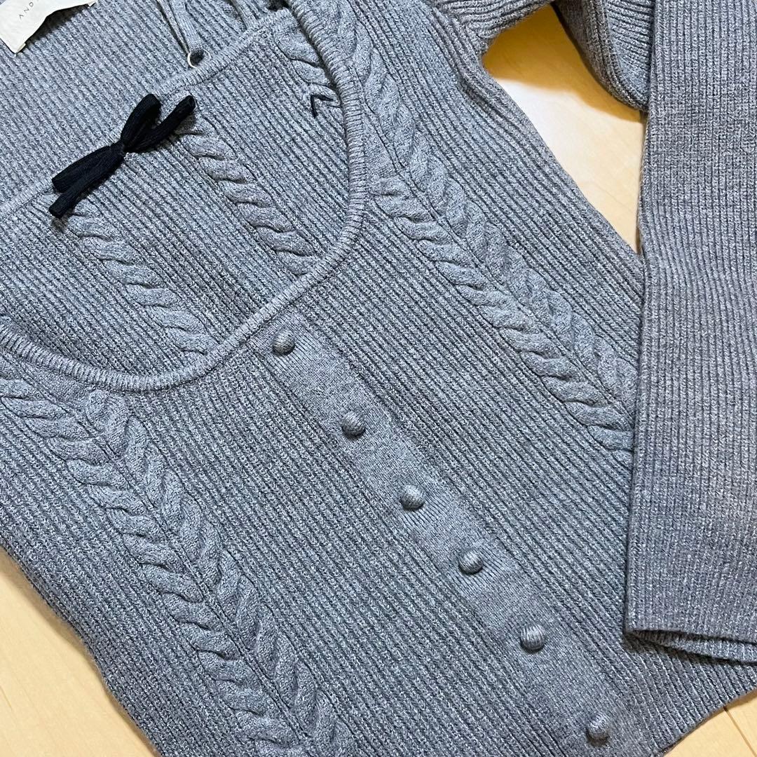 andmary　アンドマリー Sharon ribbon tops　gray