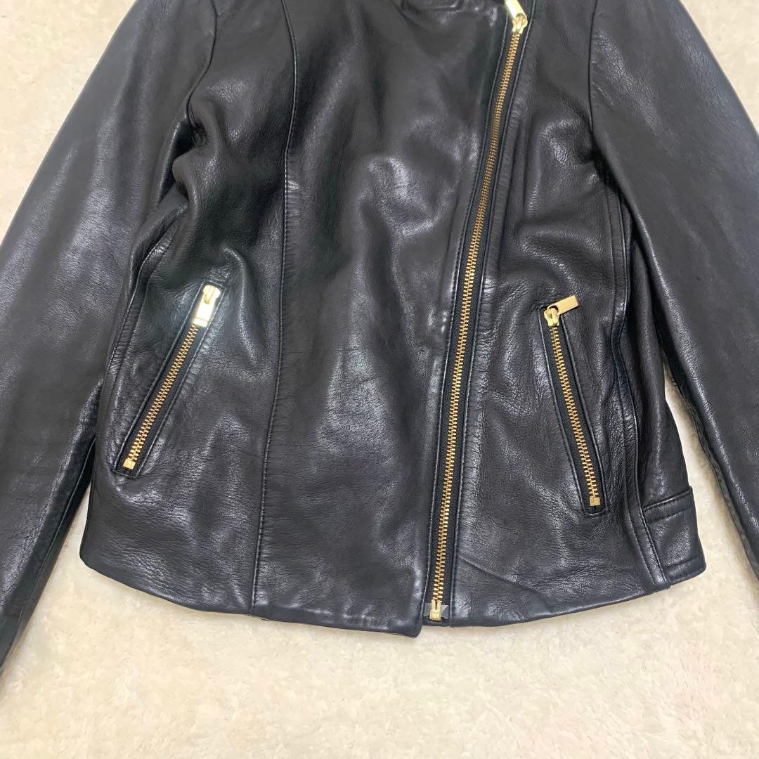 もも様NOBLE ノーブル ライダースジャケット ラムレザー 本革 ゴールド金具