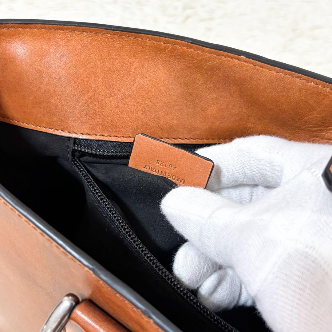 【美品】ベルルッティ トゥジュール ミニ カリグラフィ スクリットレザー 茶色