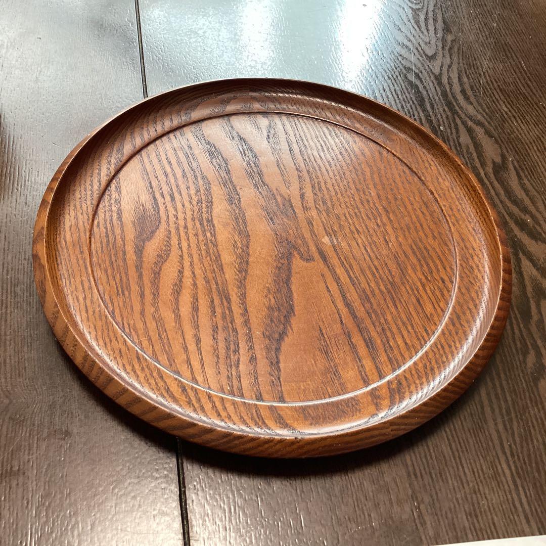 木製ラウンドトレイ 約30cm