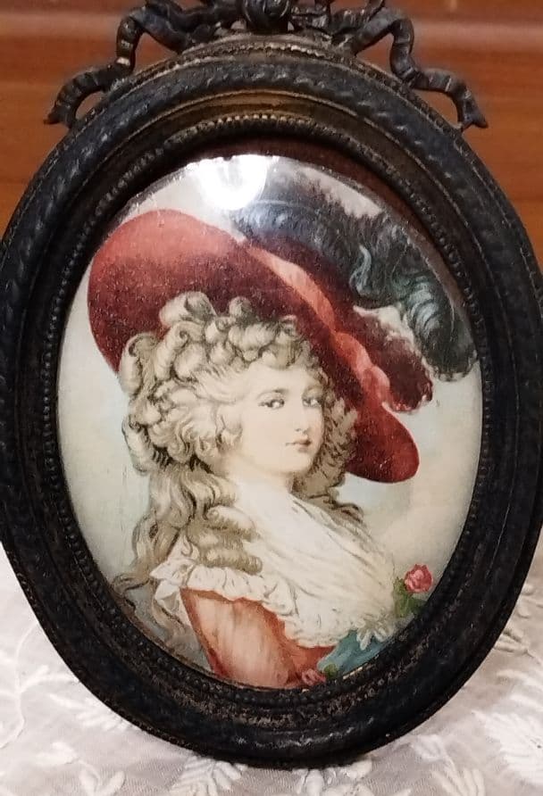 フランスアンティーク 　オーバルリボンフレーム