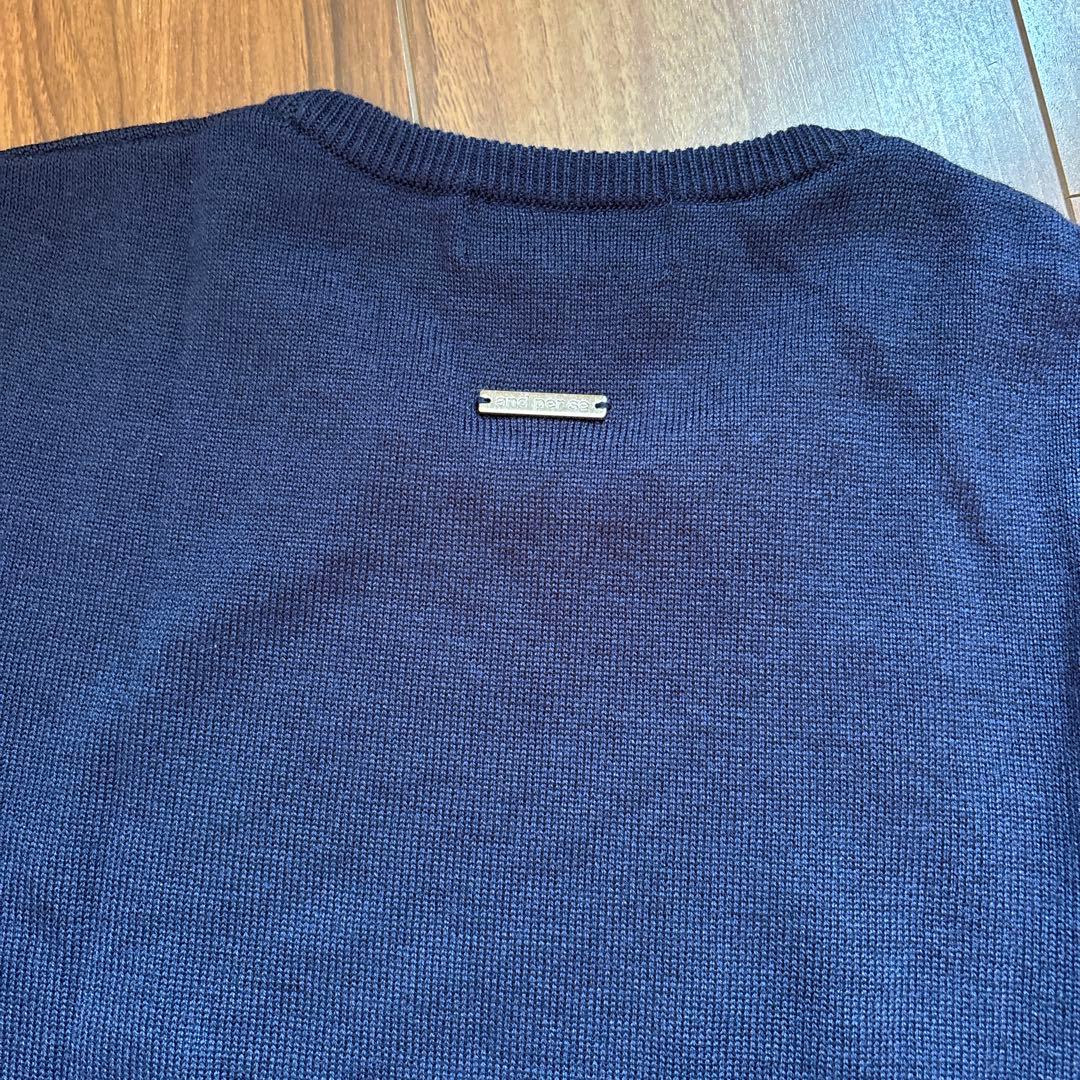 超美品！アンパスィネイビー 長袖ニット セーターM