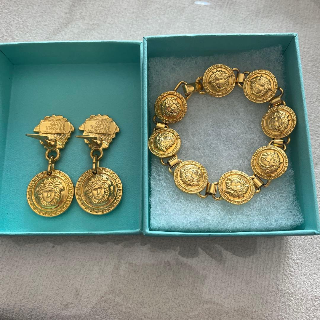 VERSACE ヴェルサーチ メデューサ ブレスレット＆イヤリング セット 金