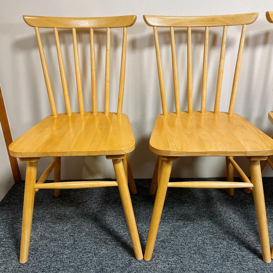 極美品　三栄コーポレーション ウィンザーチェア 3脚セット ナチュラル