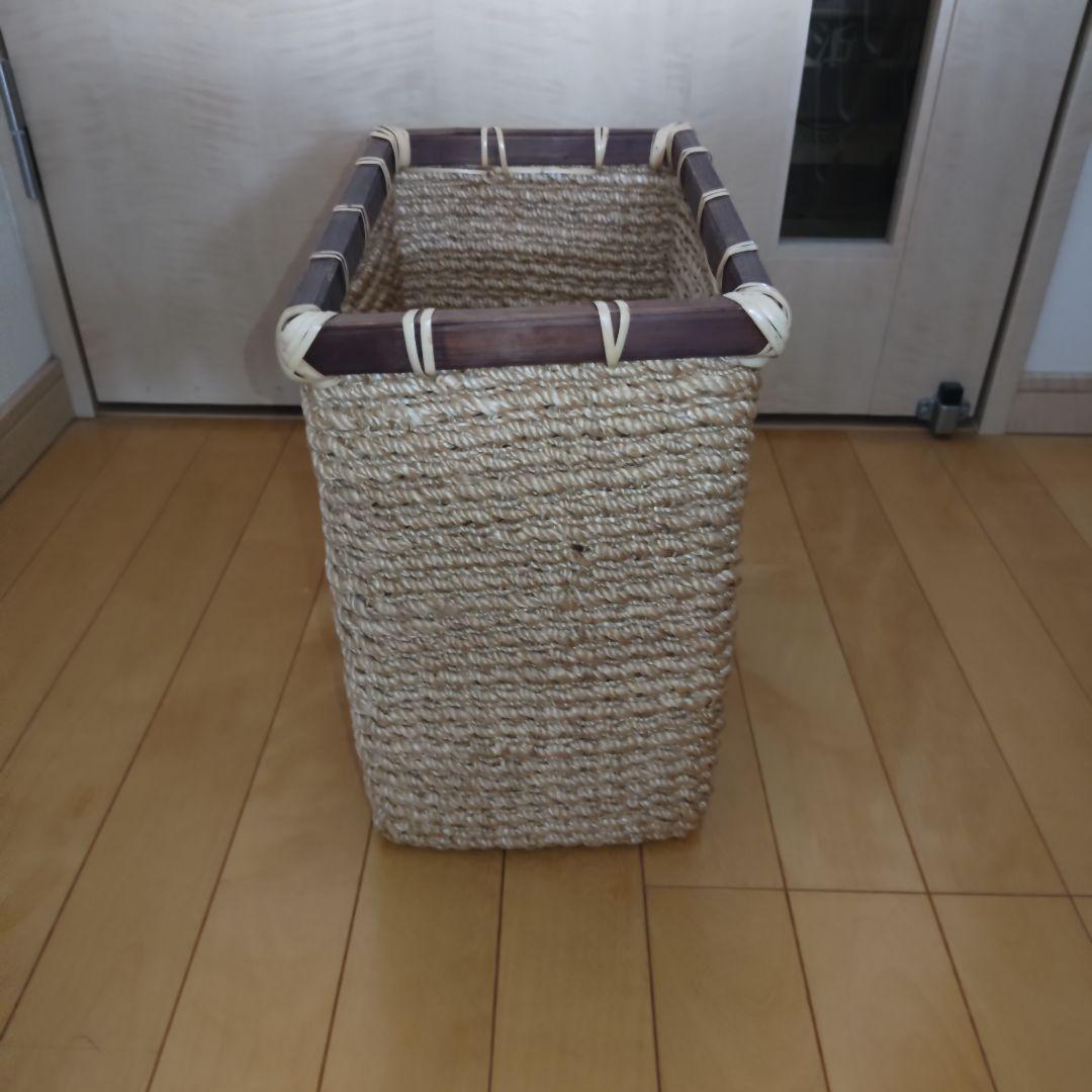 【良品】縄網　カゴ　バスケット　ランドリー　ゴミ箱　民芸　工芸