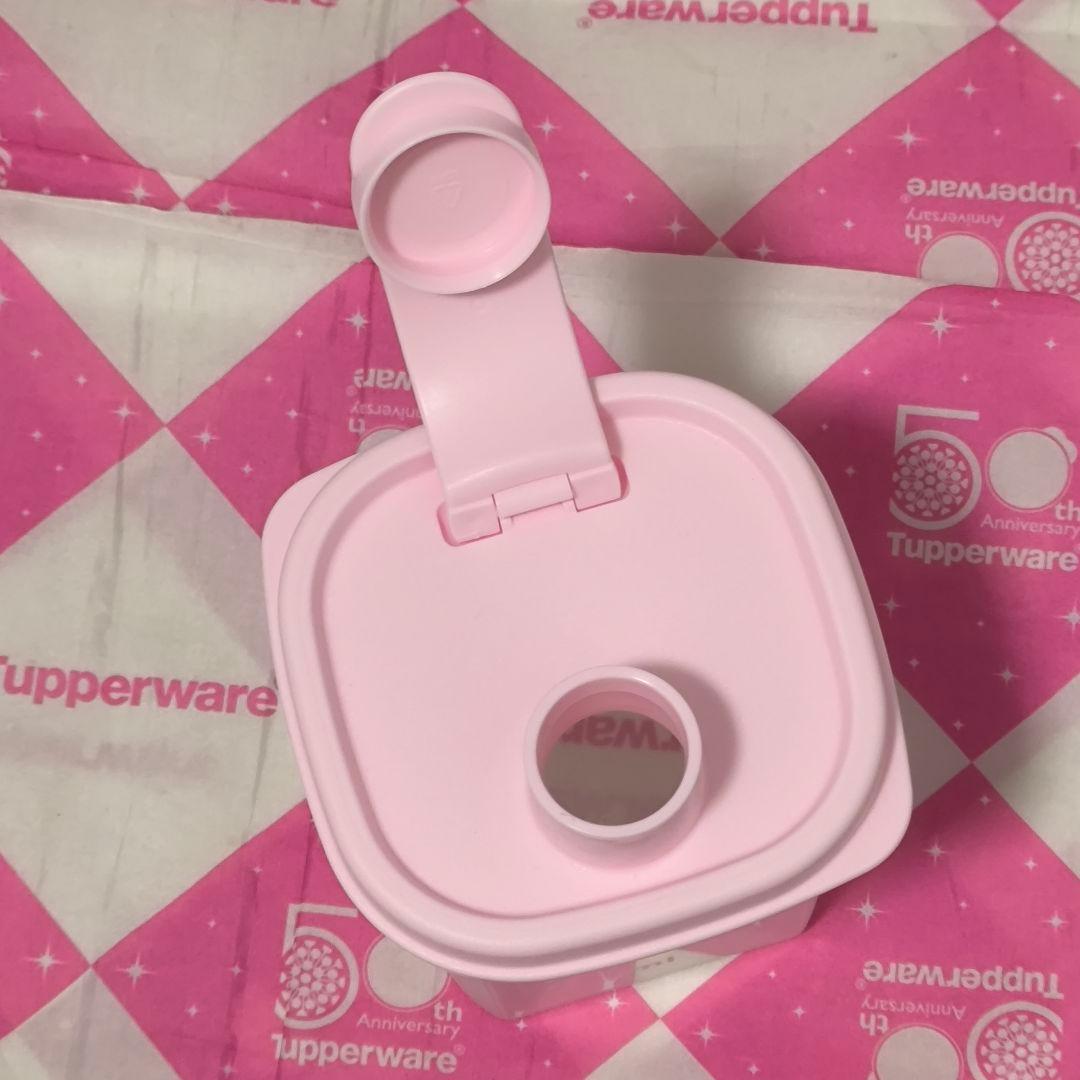 タッパーウェア スクエアＳライン 350mL（４個）さくらカラー 手作りドレッシ