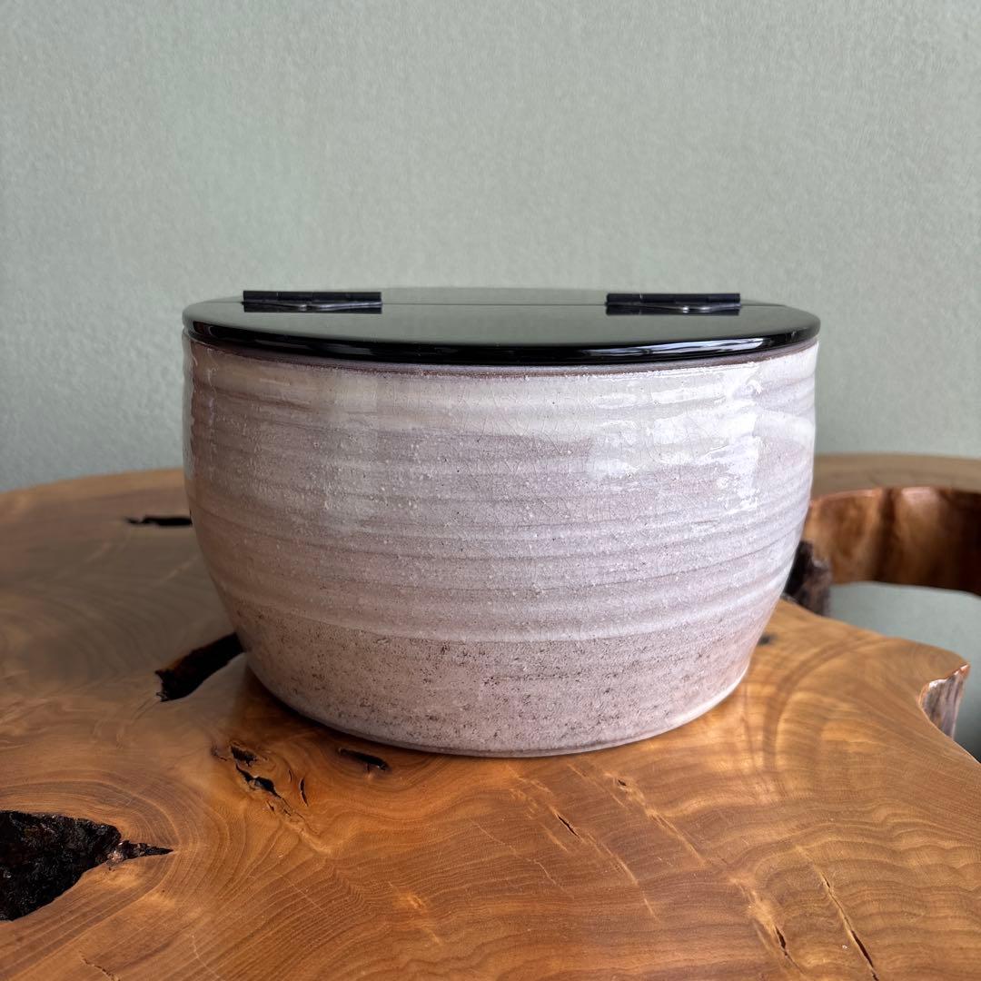 粉引手平水指 木村盛和作 直径23cm茶道具 共箱
