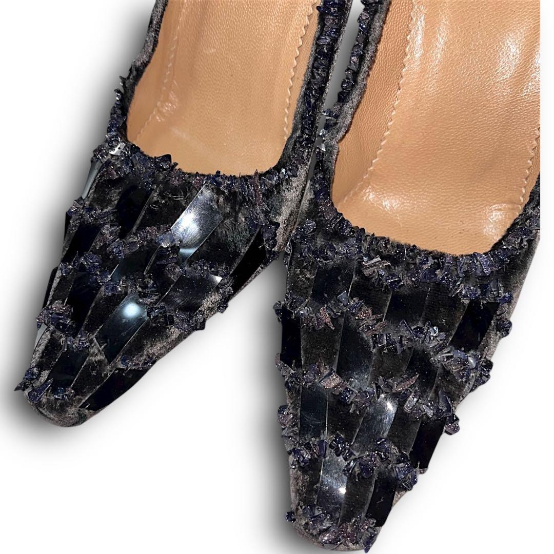 靴 GUCCI by Tom Ford amethyst bijou pumps