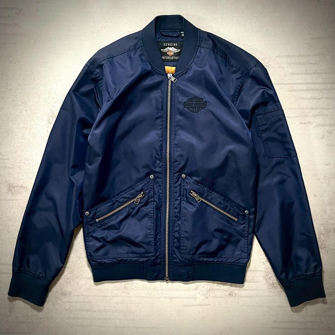 超美品 HARLEY-DAVIDSON MA-1 ナイロン ボンバー S 短丈