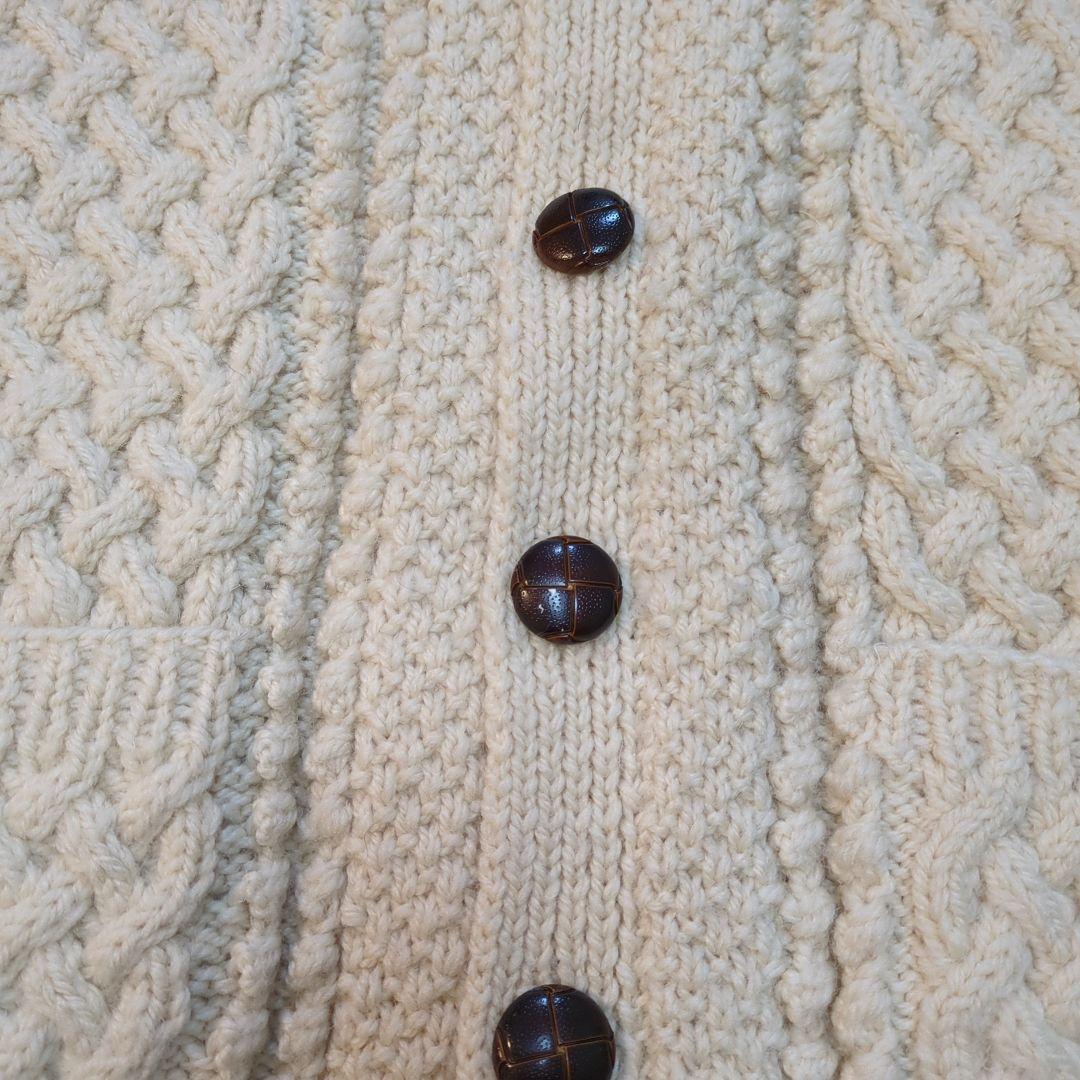 【希少茶タグ】インバーアラン カーディガン くるみボタン アイボリー ベージュ