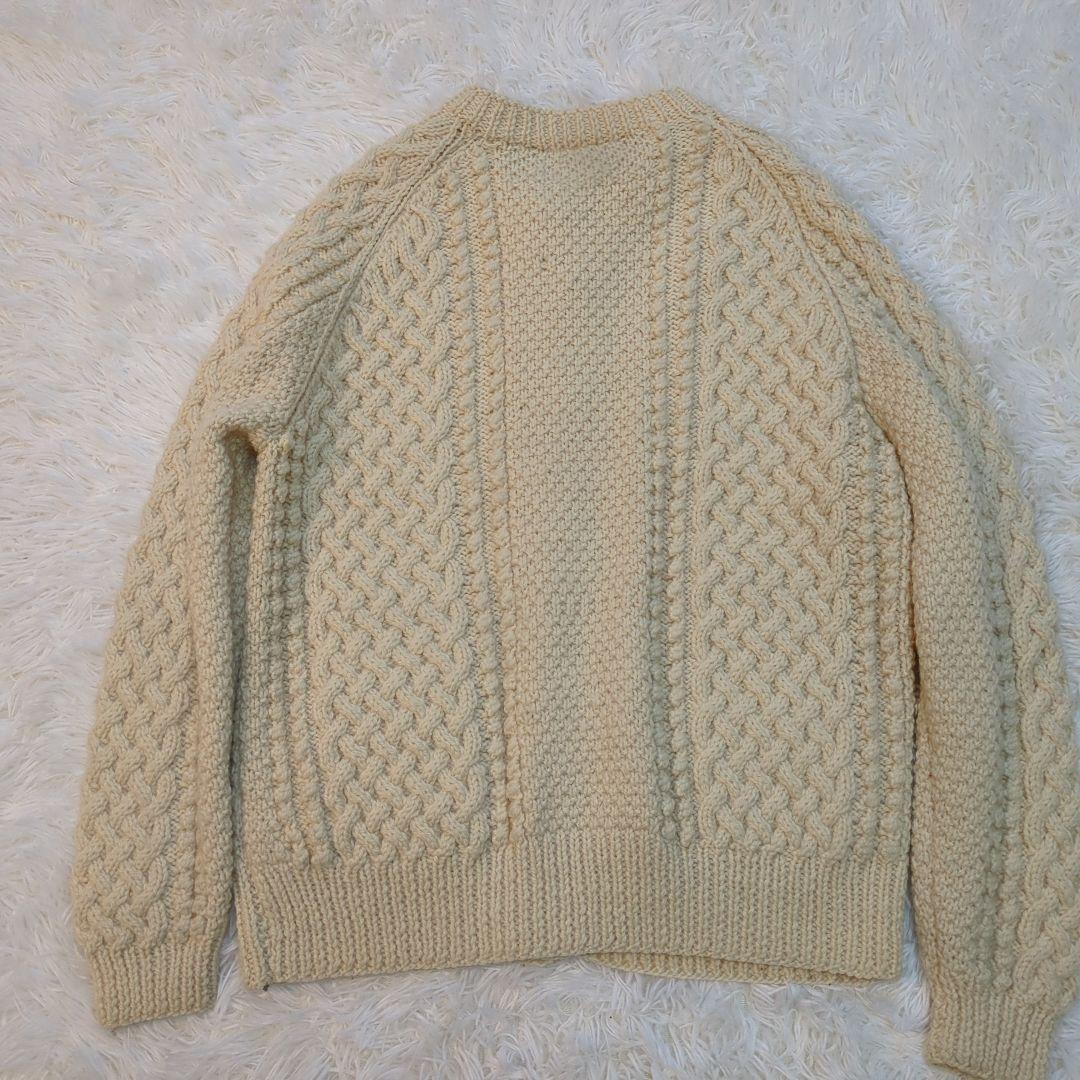 【希少茶タグ】インバーアラン カーディガン くるみボタン アイボリー ベージュ