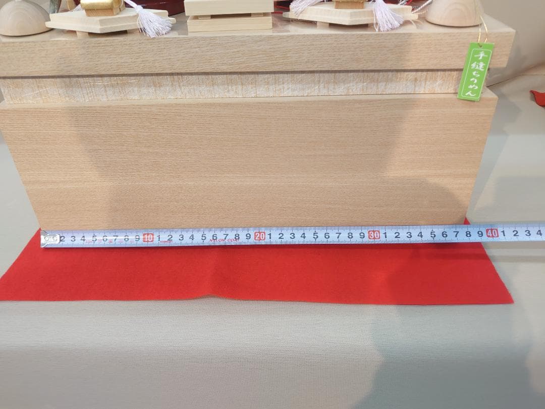 ●収納式おひなさま●　つむぎ風衣装飾り　金屏風　フルセット