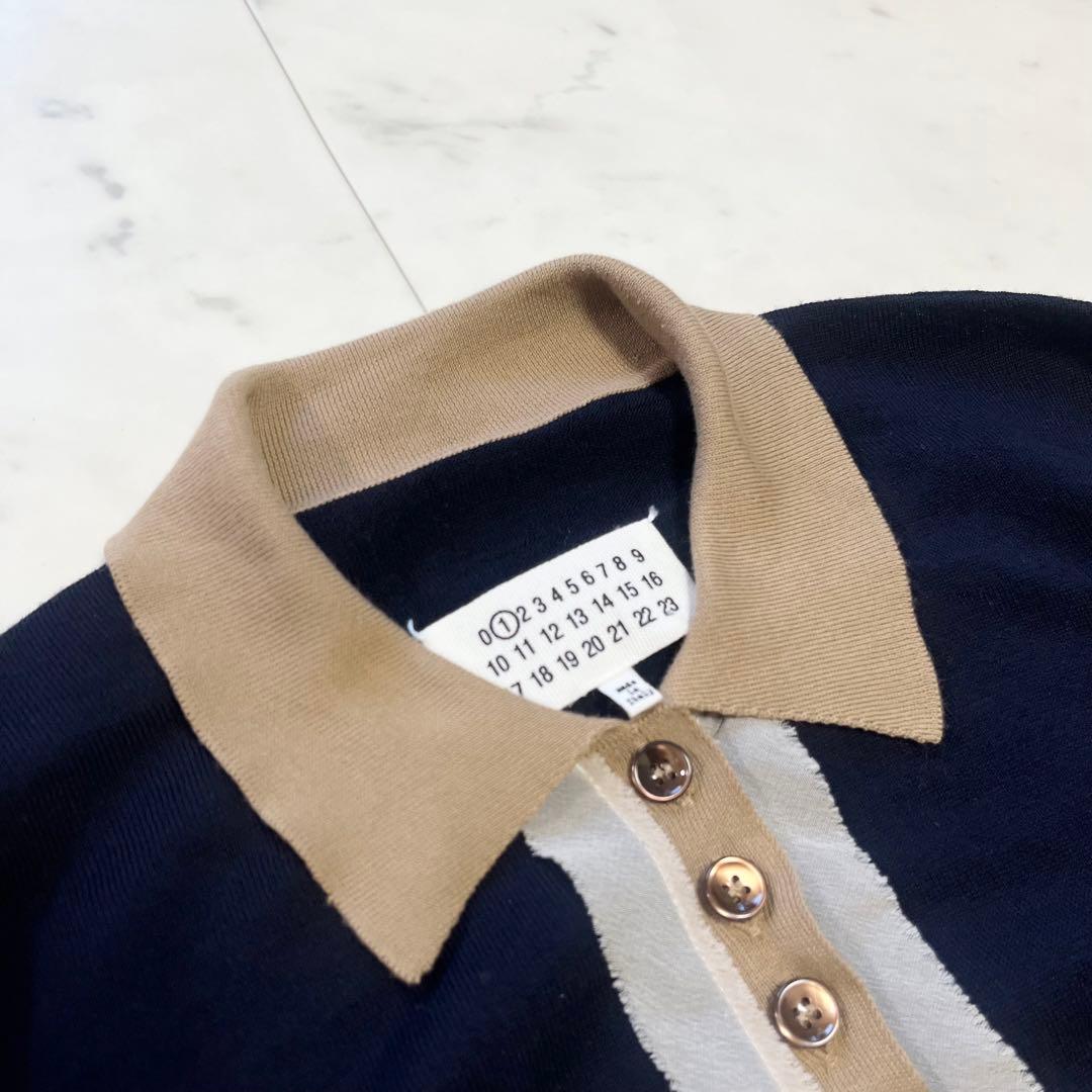 Maison Margiela ドッキングデザインポロニット ステッチ Sサイズ