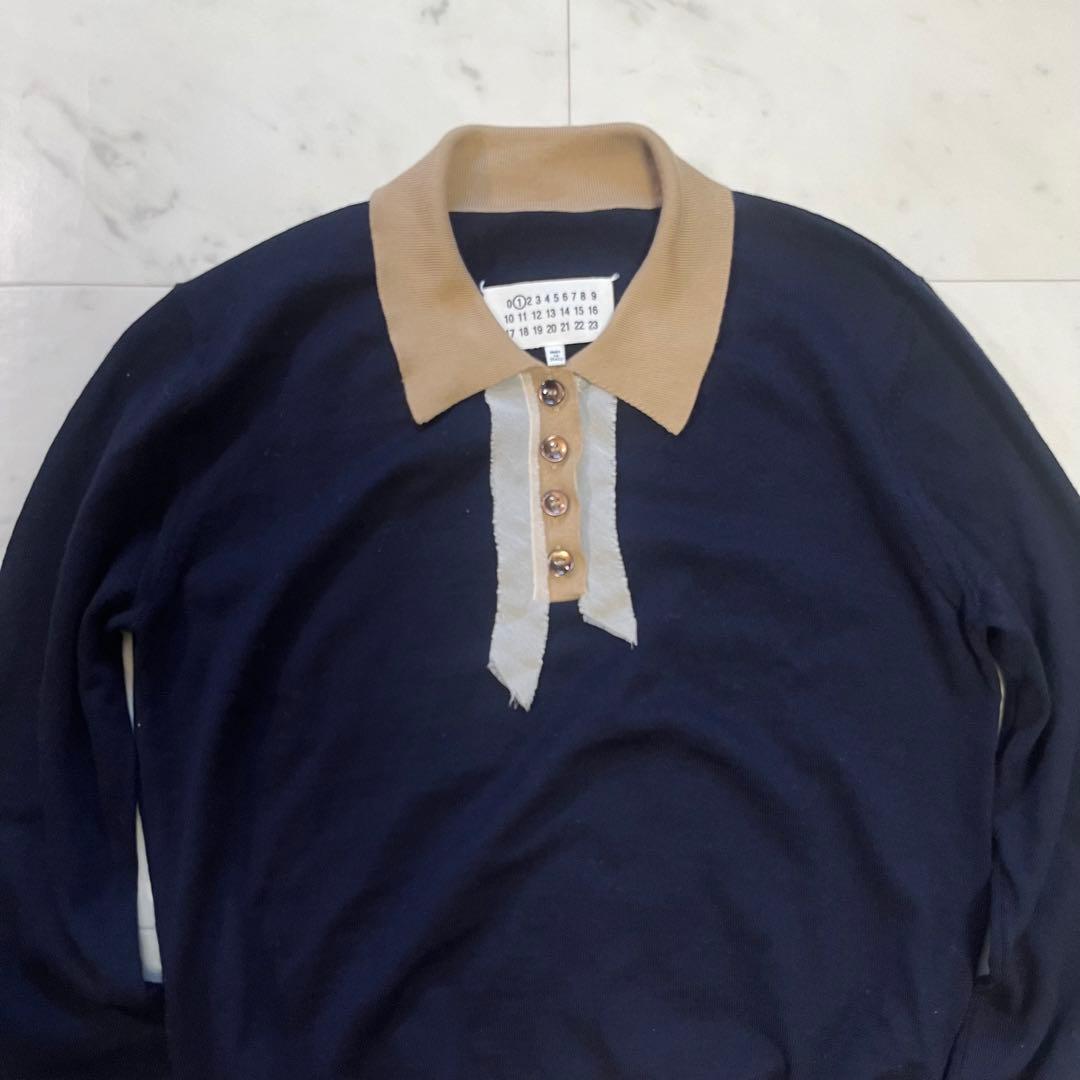 Maison Margiela ドッキングデザインポロニット ステッチ Sサイズ