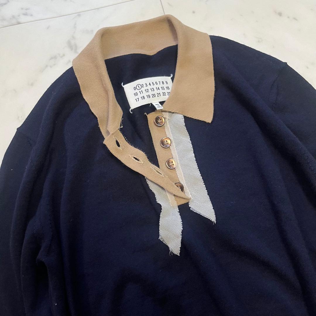 Maison Margiela ドッキングデザインポロニット ステッチ Sサイズ