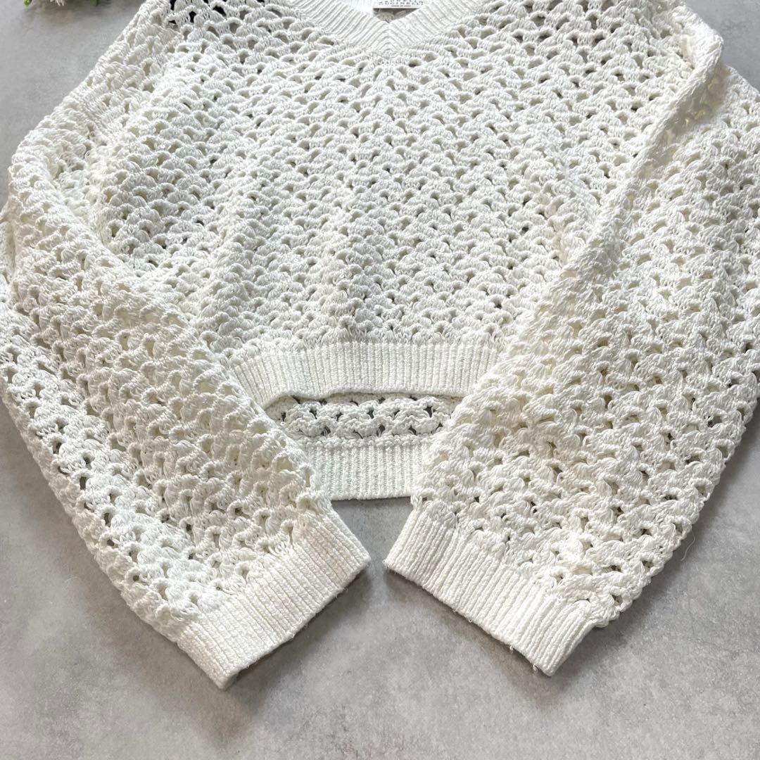 高級感✨ブルネロクチネリ ニット セーター スパンコール シルク ホワイト 美品