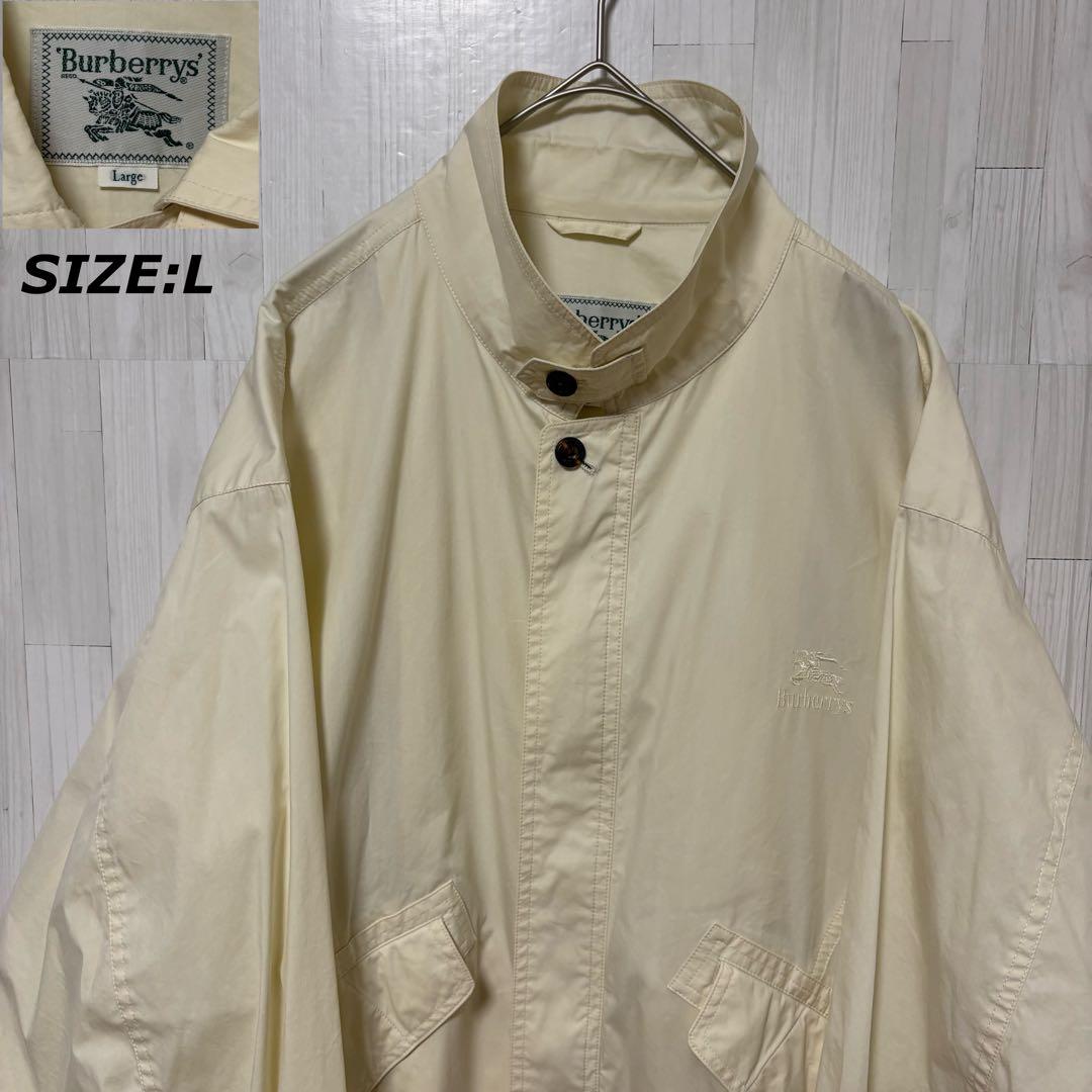 90s Burberrys スイングトップ ハリントンジャケット ホワイト 刺繍