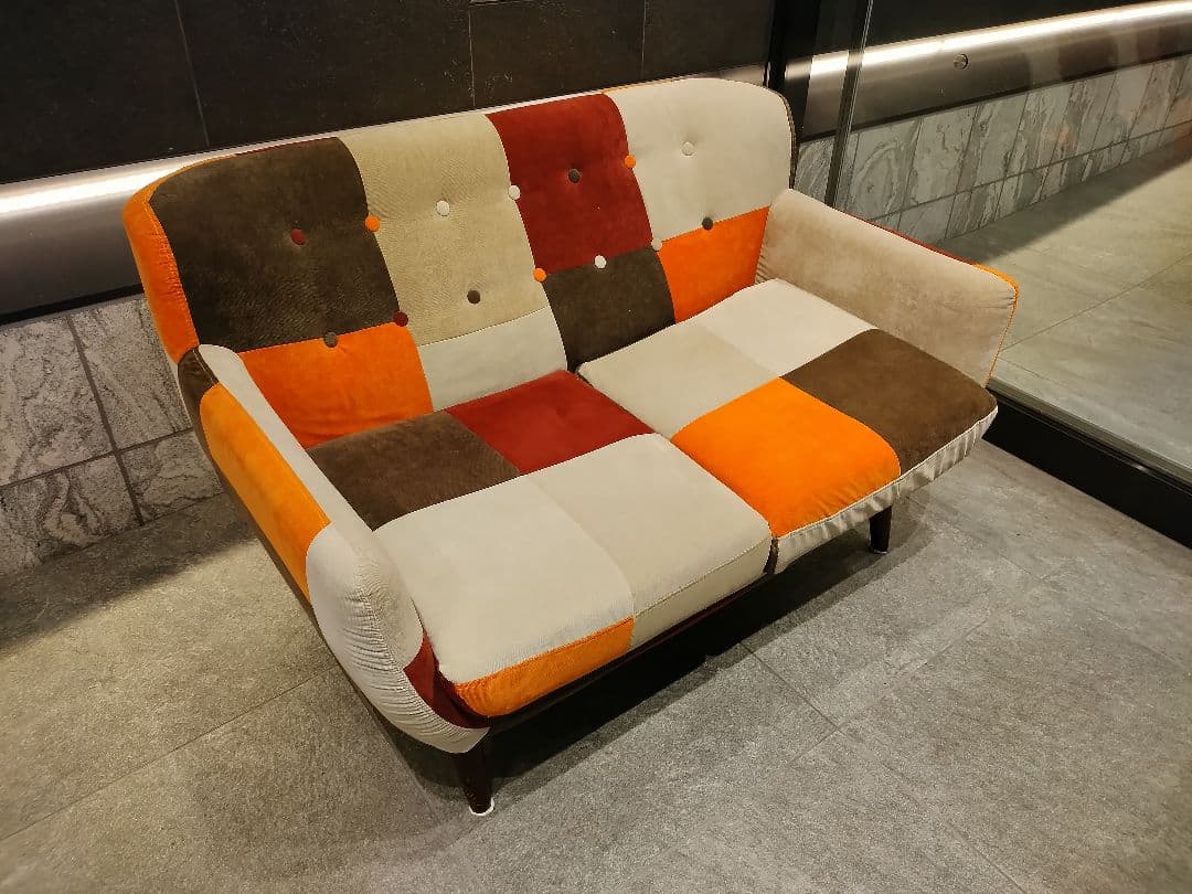パッチワークデザイン　ソファー　二人掛け