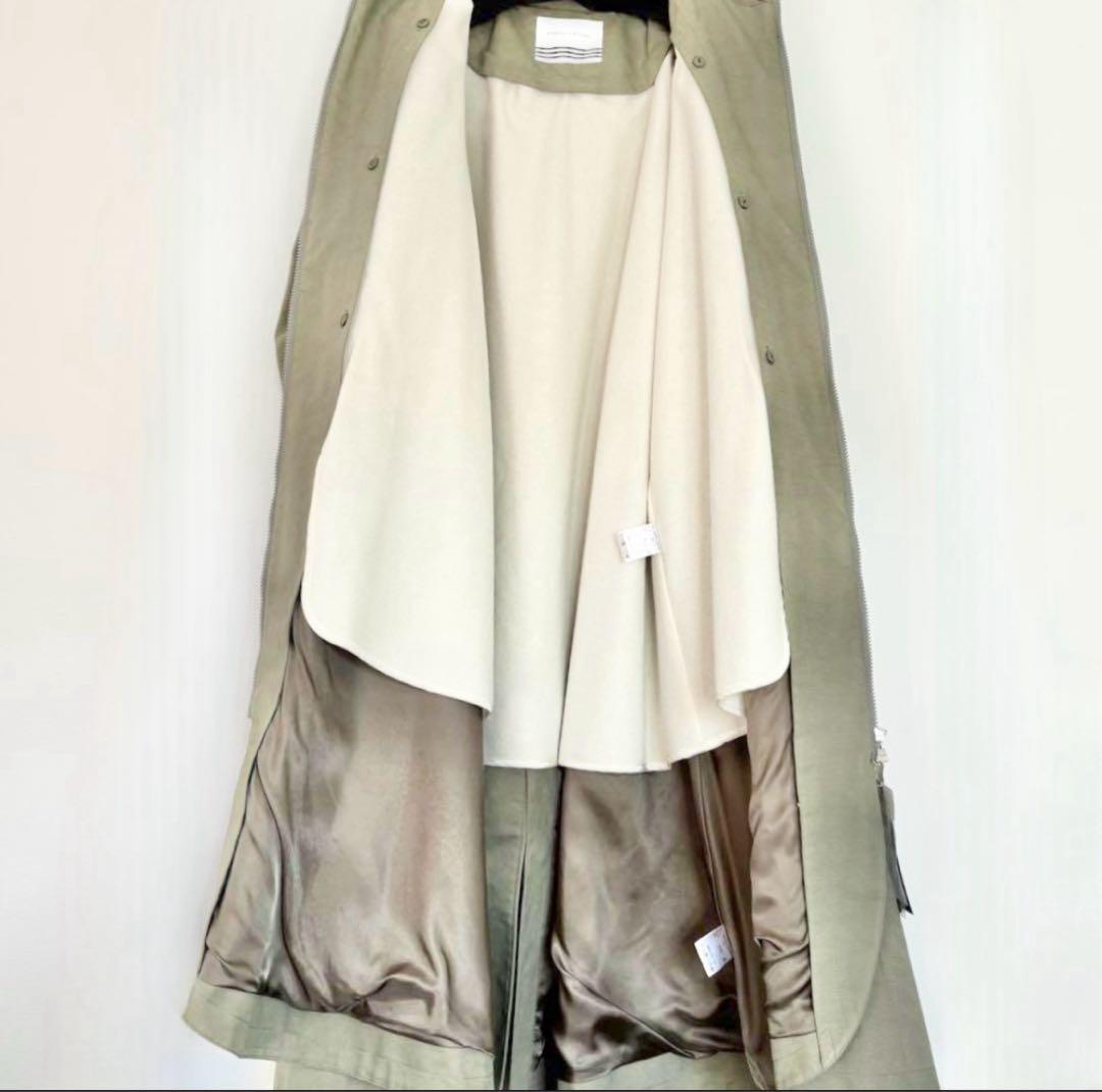 【新品】ボーダーズアットバルコニー ボリュームスリーブ コート　カーキ