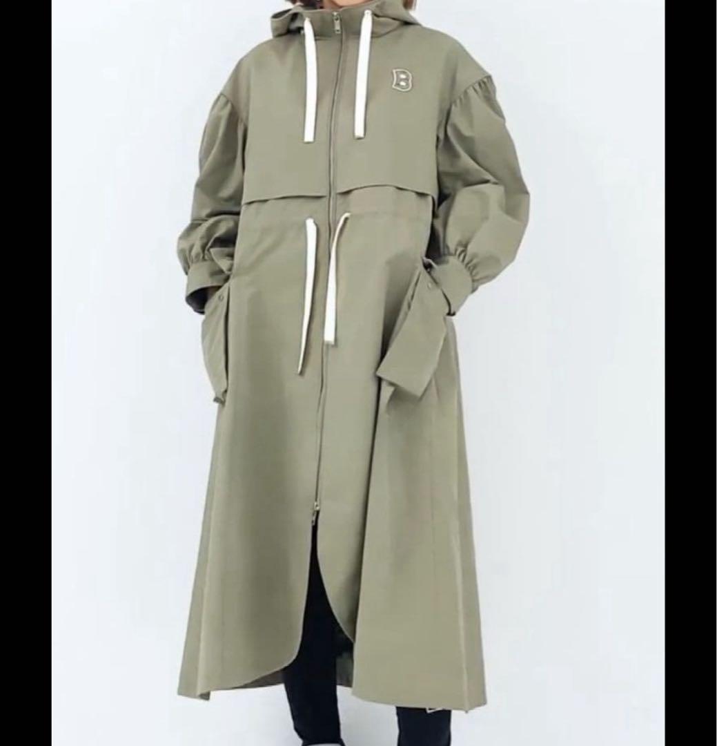 【新品】ボーダーズアットバルコニー ボリュームスリーブ コート　カーキ