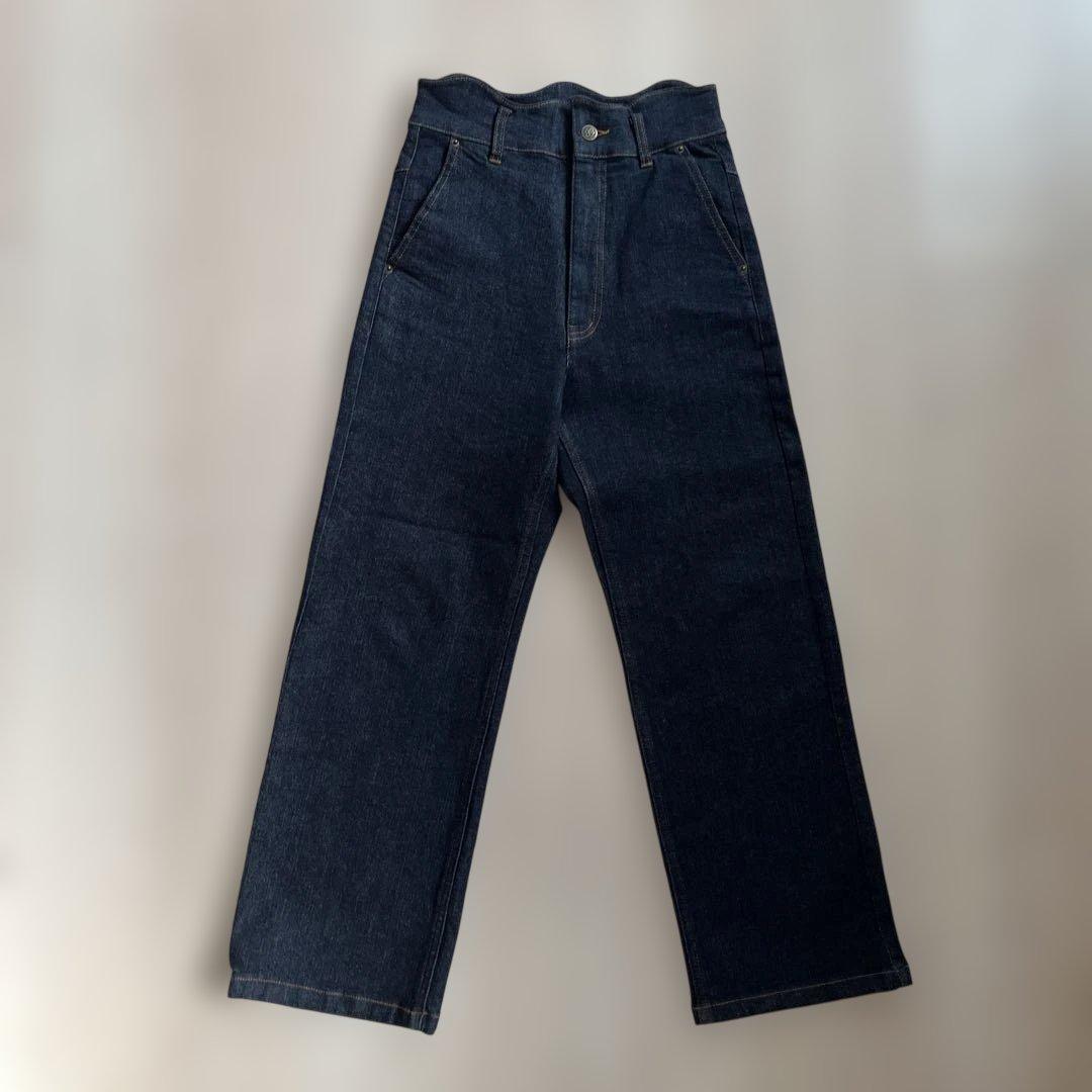 パンツ EAPHI WAVE DESIGN HIGH WAIST DENIM short
