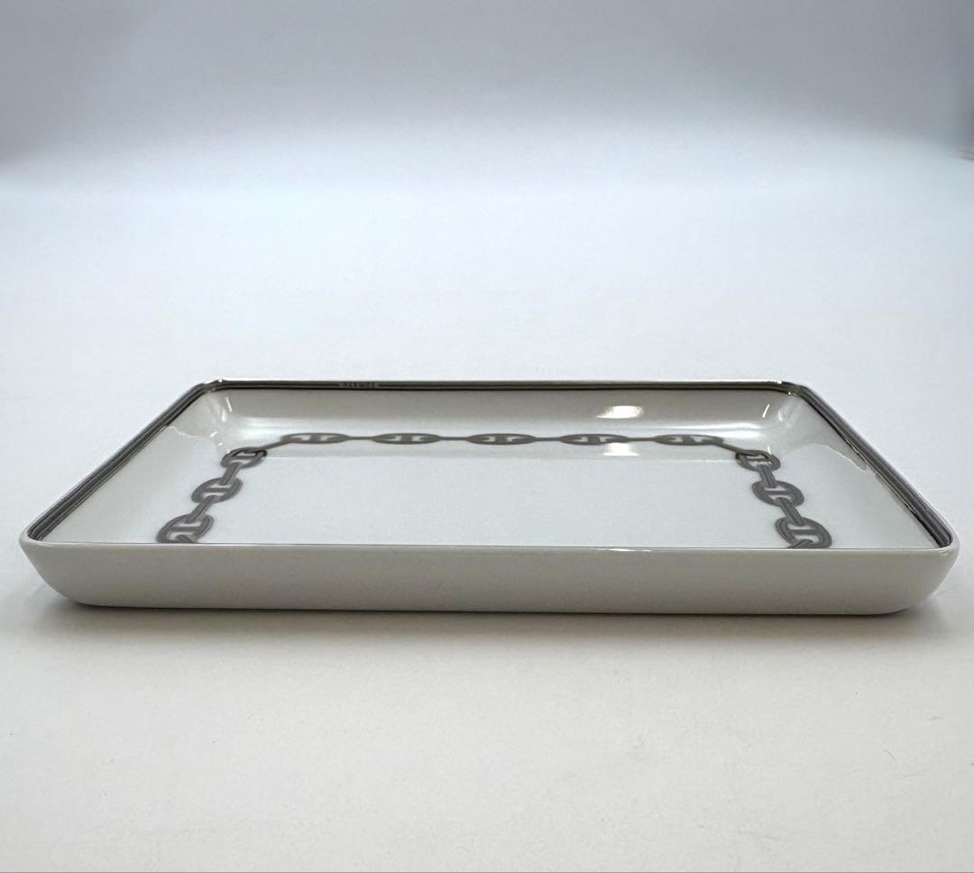 未使用保管品　HERMES エルメス　シェーヌダンクル　スクエアプレート　箱付