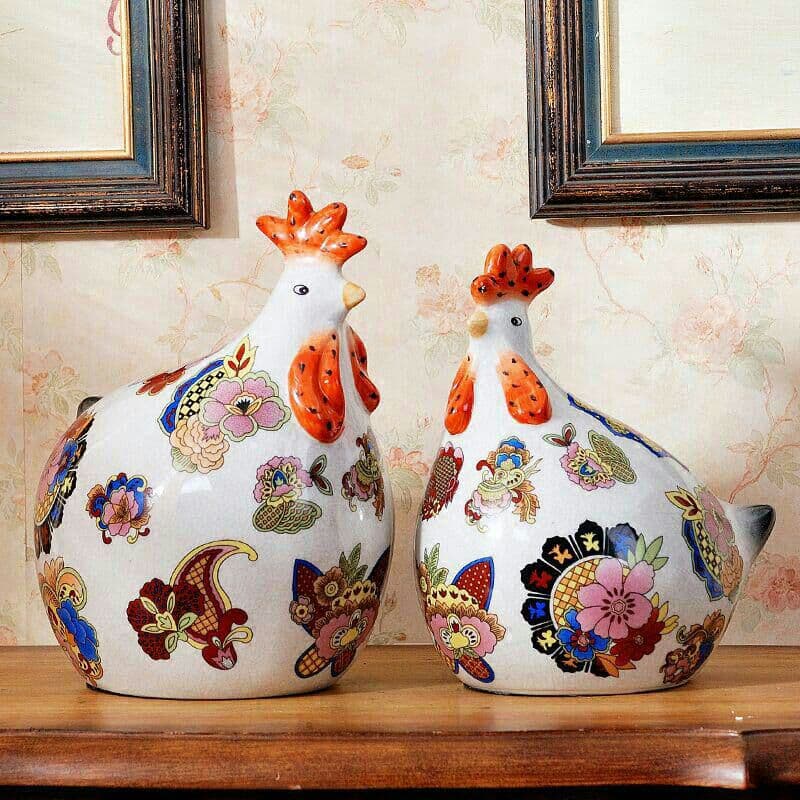 アメリカ式の招き猫陶磁器吉祥富貴鶏応接間の玄光装飾工芸品の置物