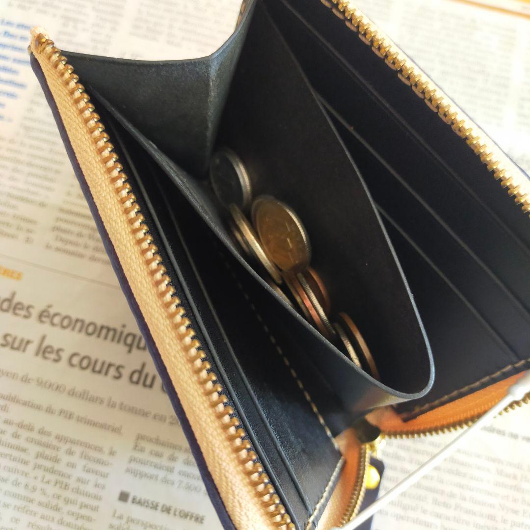 L字ファスナーウォレット　ルガトショルダー　ネイビー