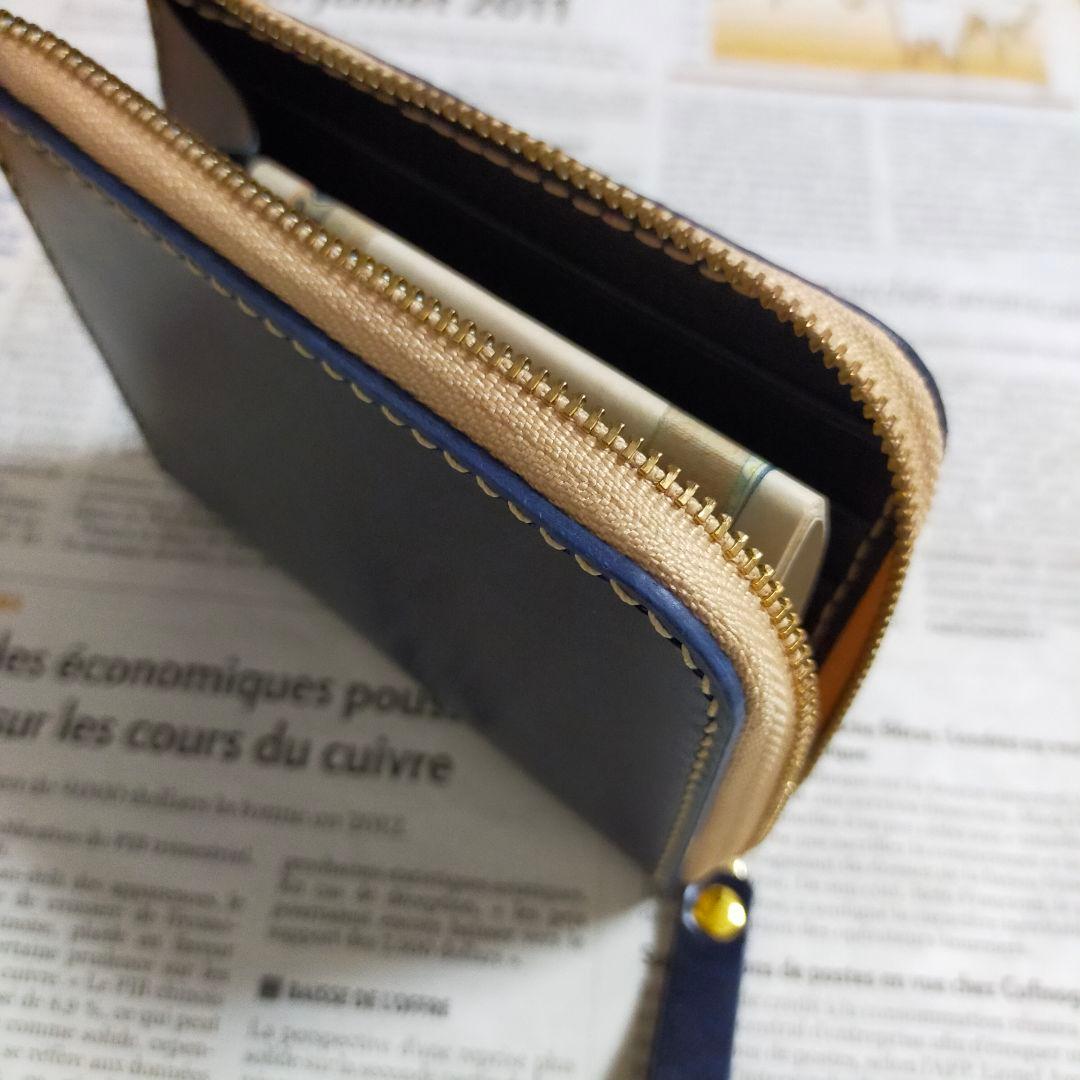 L字ファスナーウォレット　ルガトショルダー　ネイビー