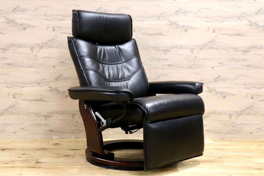 GMIH203○新城家具 カペラ パーソナルチェア リクライニングチェア ブラ