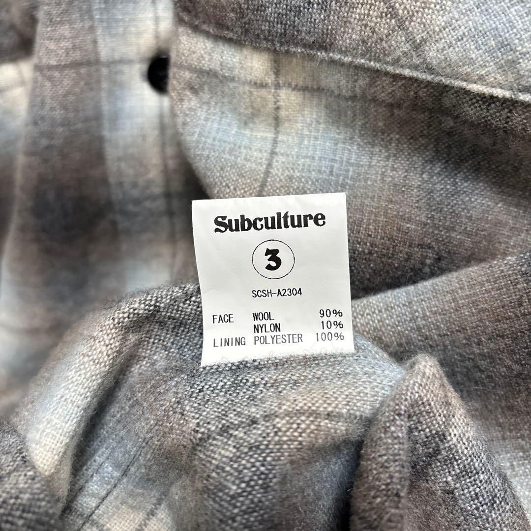 トップス subculture WOOL CHECK SHIRT / IVORY