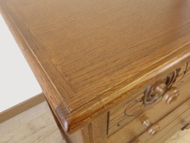 勇峰工芸（新）　雅　花柄チェスト　ナラ材家具　北海道手作り家具