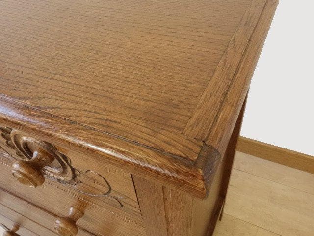 勇峰工芸（新）　雅　花柄チェスト　ナラ材家具　北海道手作り家具