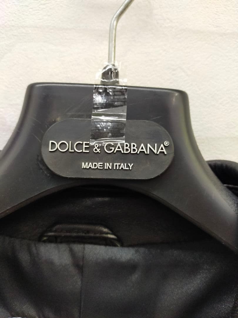 DOLCE&GABBANA ドルガバ レザー テーラードジャケット 本革 黒