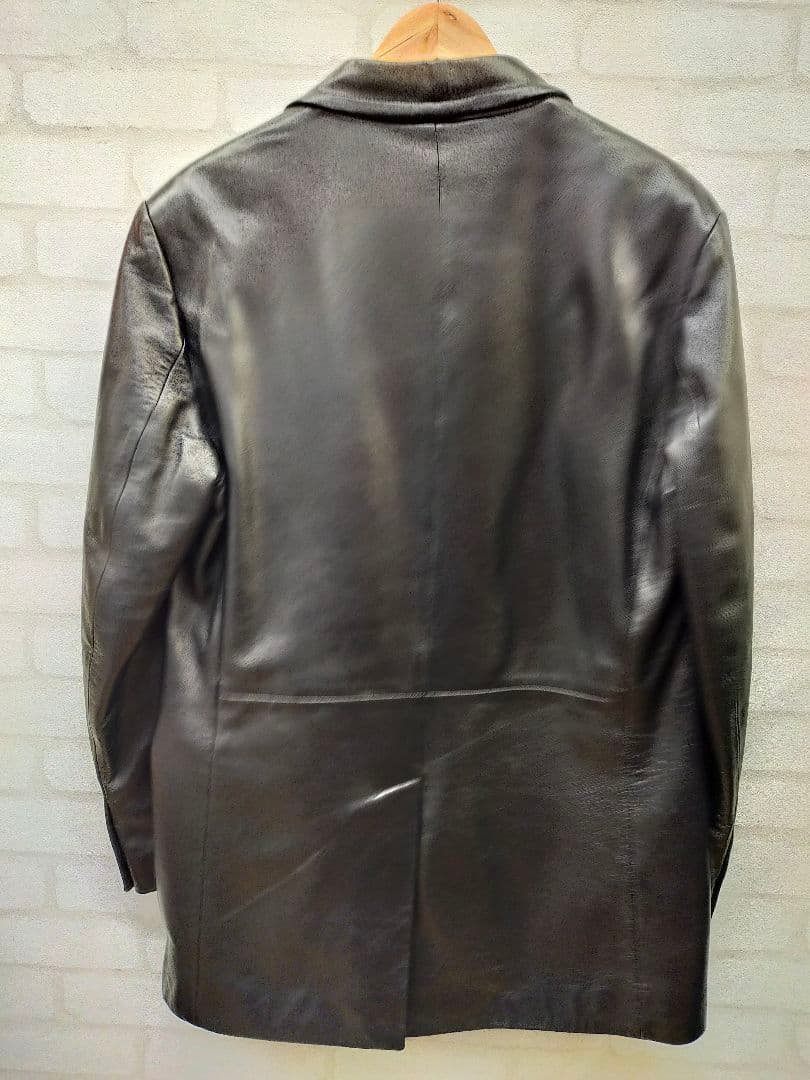 DOLCE&GABBANA ドルガバ レザー テーラードジャケット 本革 黒