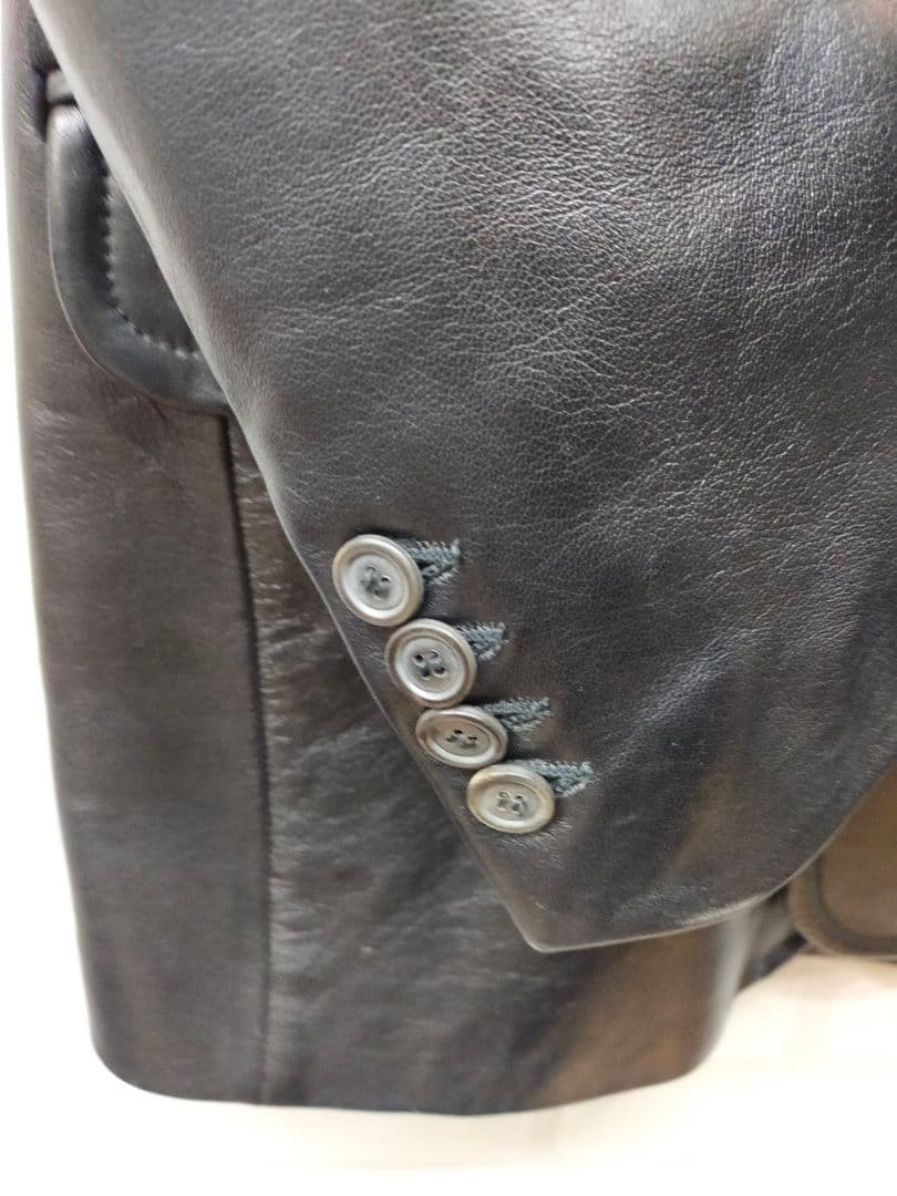 DOLCE&GABBANA ドルガバ レザー テーラードジャケット 本革 黒