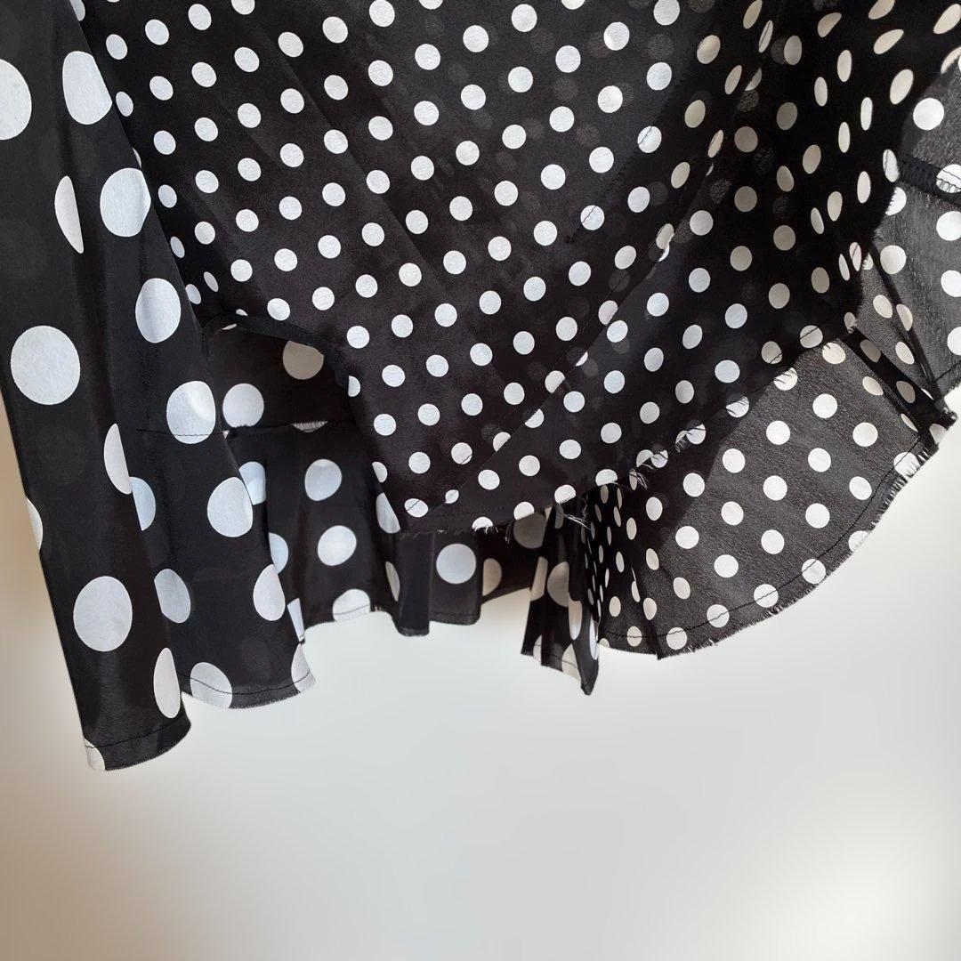 ジュンヤワタナベ　コムデギャルソン　フレアスカート 黒白水玉