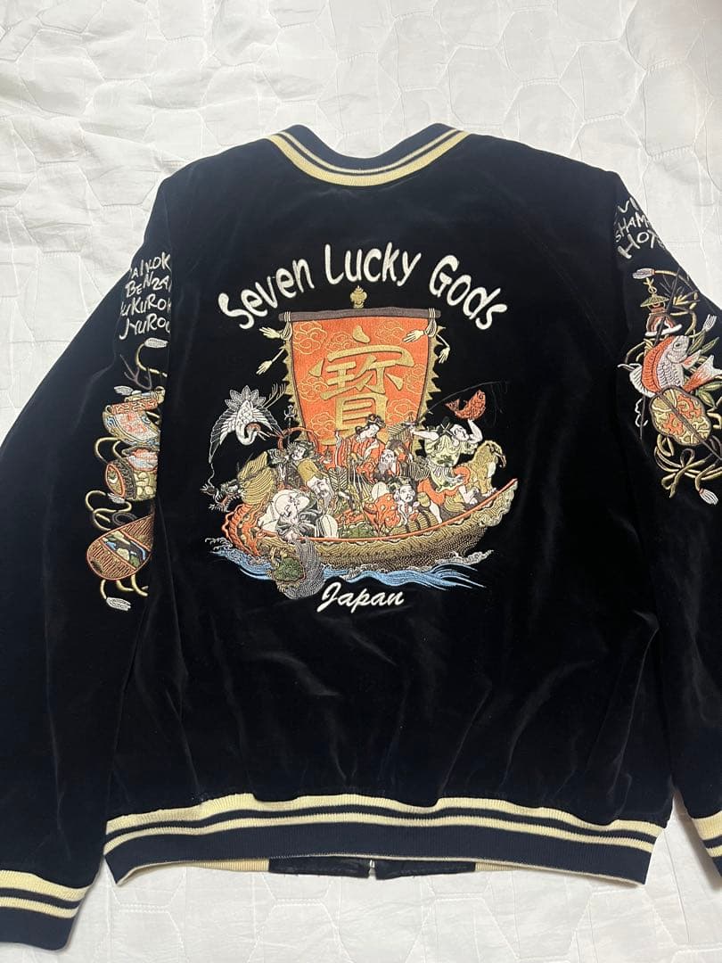 スカジャン ベロア　爆裂爛漫娘　七福神　リバーシブル