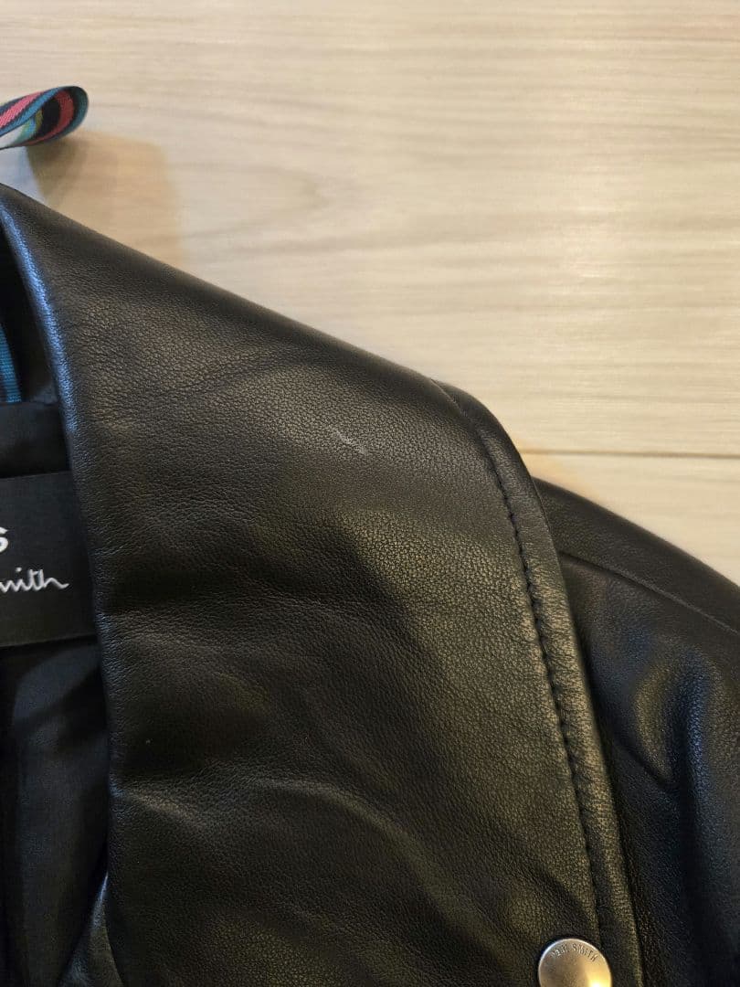 Paul Smith ブラック ラムレザー ライダース ジャケット