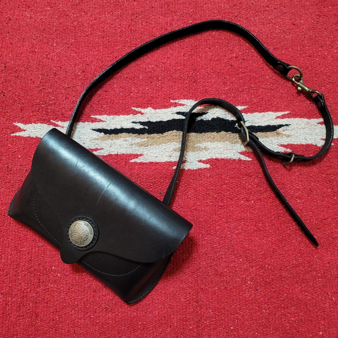 RED MOON サドルレザー ボディバッグ ウエストポーチ コンチョ付き