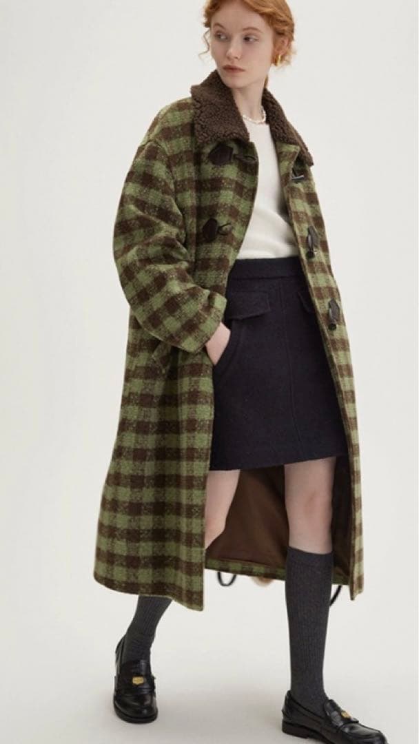 新品Fano Studiosブロックチェック ダッフルコート　Lサイズ