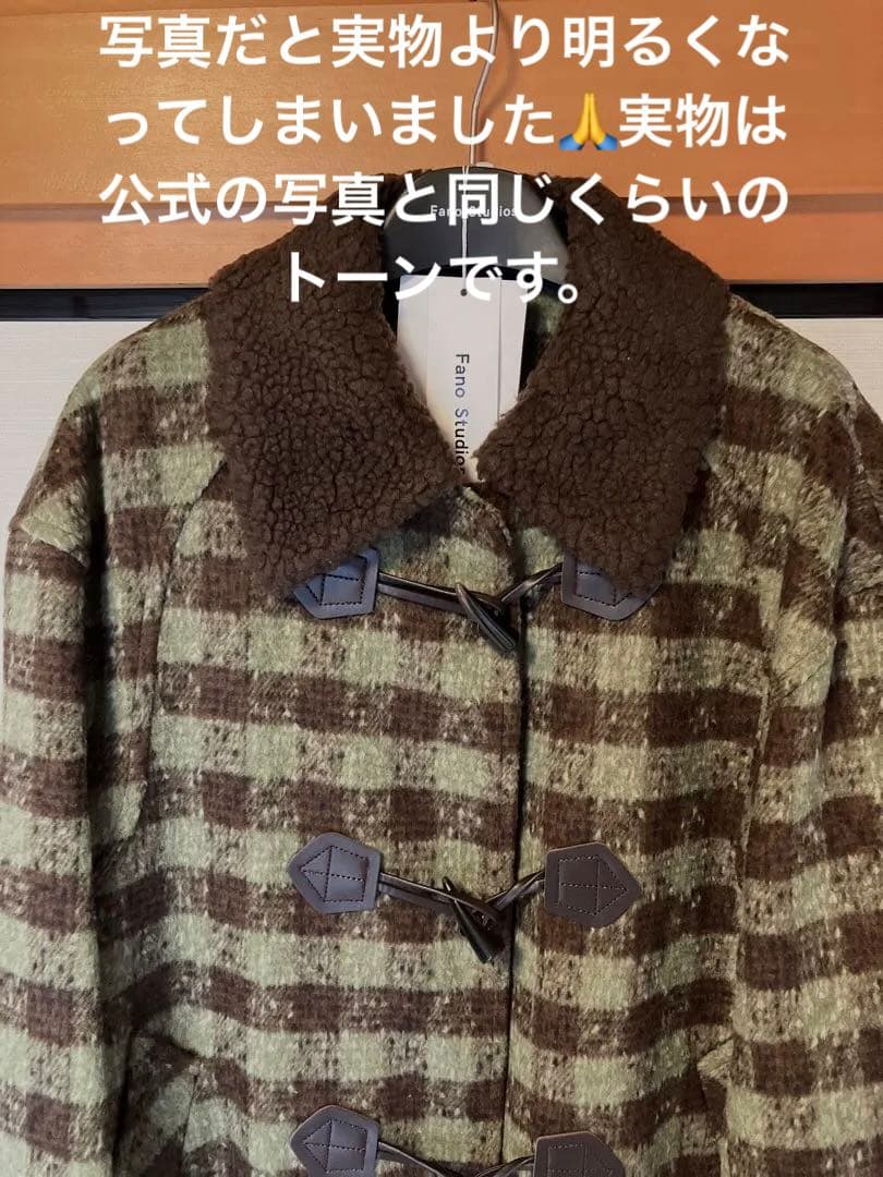 新品Fano Studiosブロックチェック ダッフルコート　Lサイズ