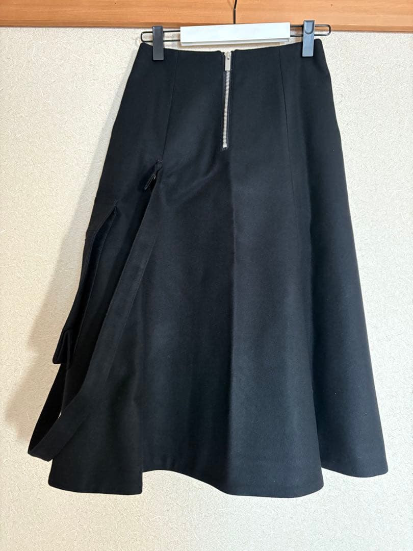 新品未使用Sacai 23AW Wool Melton Skirt 黒 サイズ1