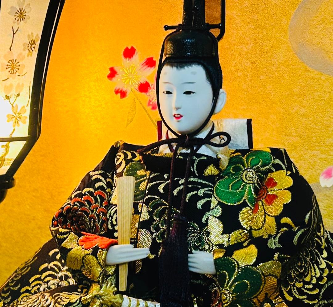 【久月　美品　縁起の良い高級雛人形】親王官女五人飾り　桃の節句に