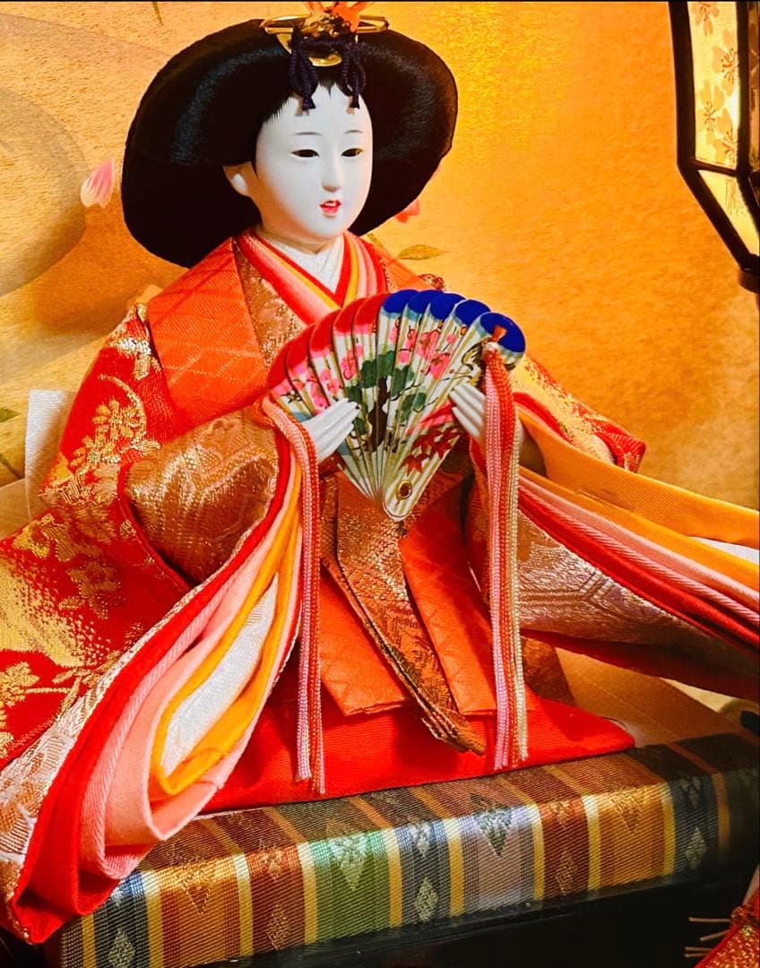 【久月　美品　縁起の良い高級雛人形】親王官女五人飾り　桃の節句に