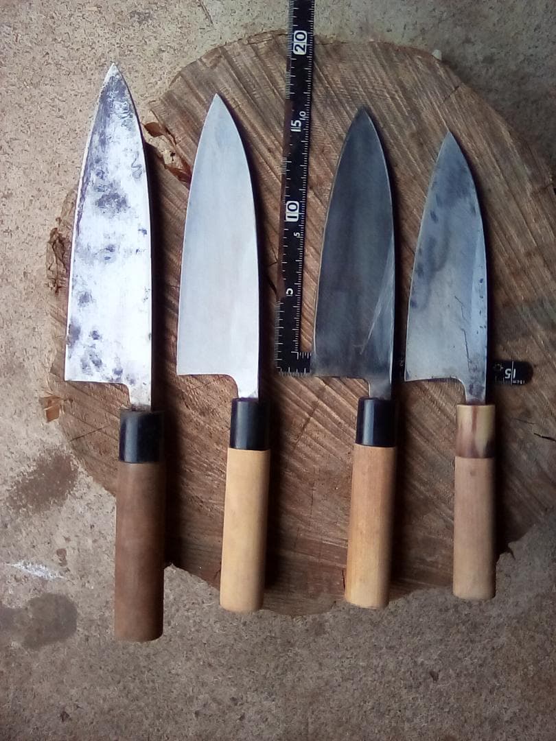 テル　中古包丁　鋼　出刃　4本　正藤　堺誠司　豊照　関孫六