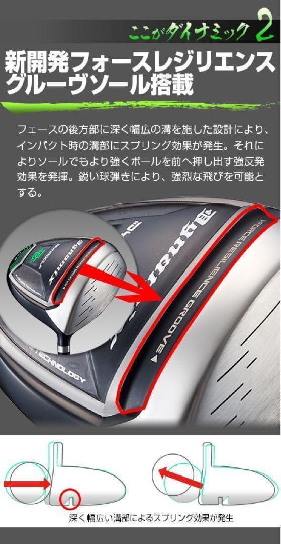 ほぼ高反発の激飛び適合★最強反発力の飛び! ダイナミクス 三菱飛匠シャフト仕様