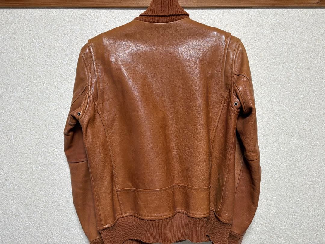 格安希少✨schott ライダースジャケット　シングルオレンジ牛革　レザー　S