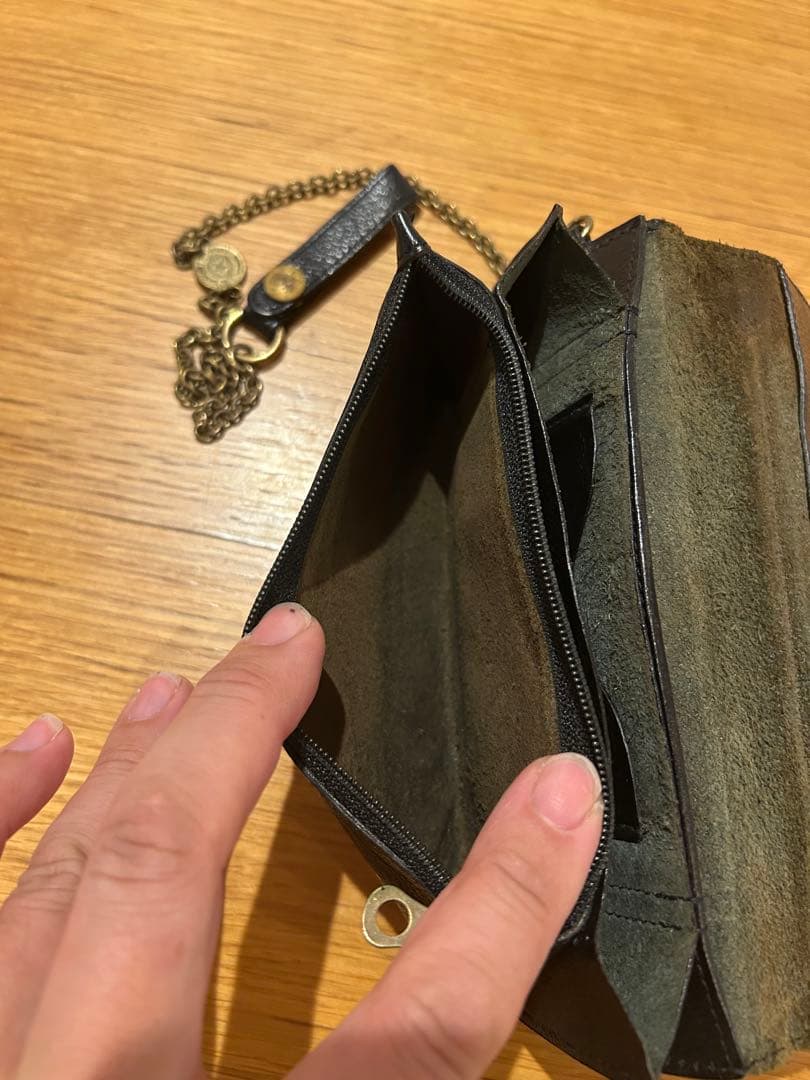 IL BISONTE イルビゾンテ レザー長財布 ウォレットチェーン付