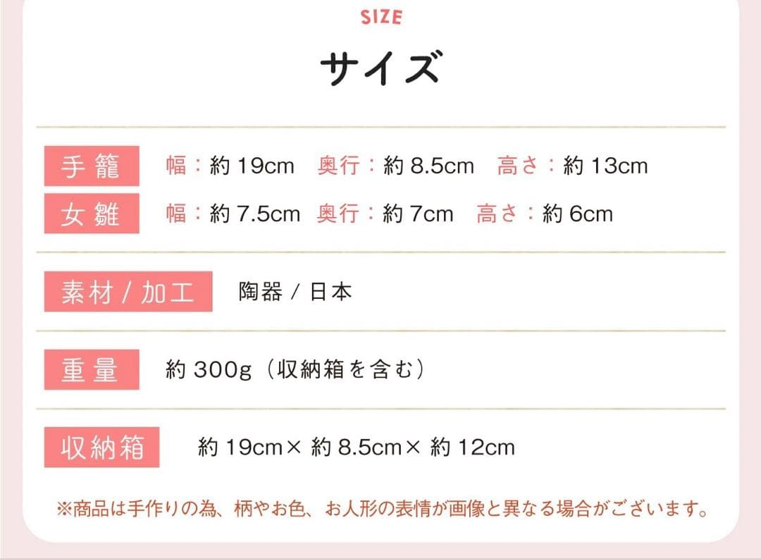 新品 薬師窯 雛人形 セット 染綿手籠雛 コンパクト 陶器